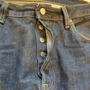 Levi's Men's Dark Blue Slim Straight Jeans with Button Fly